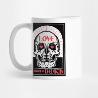 Gothcore Aesthetic Love Death Hearts & Skull Goth Valentine Mug